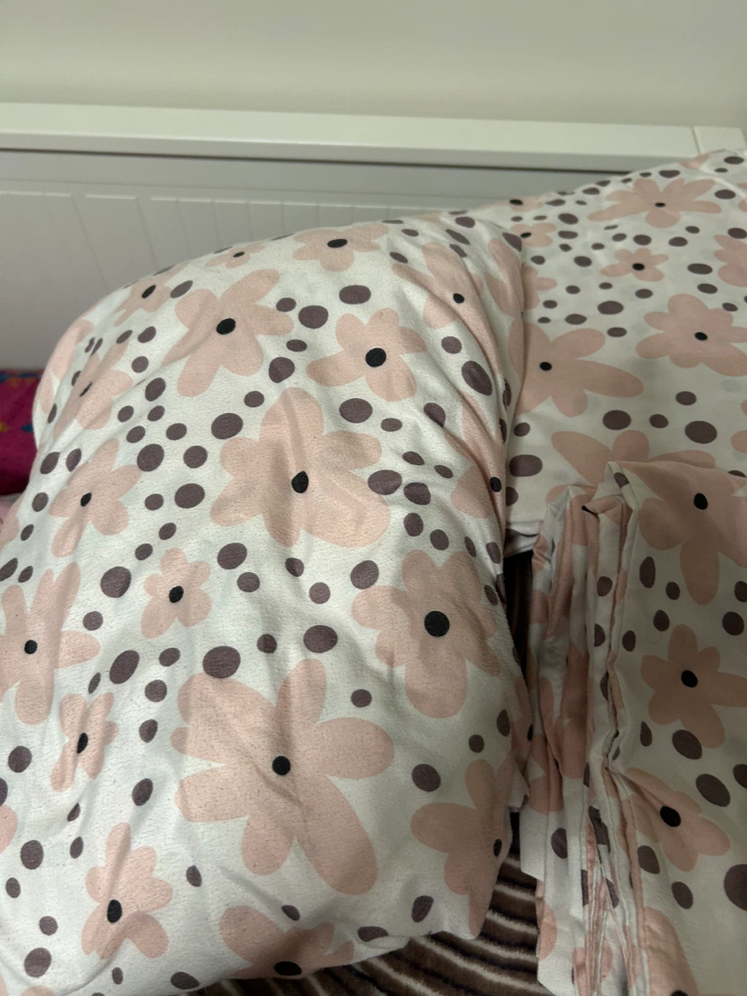 Floral Bedding set - Pink Flower & Dot Print (King size)
