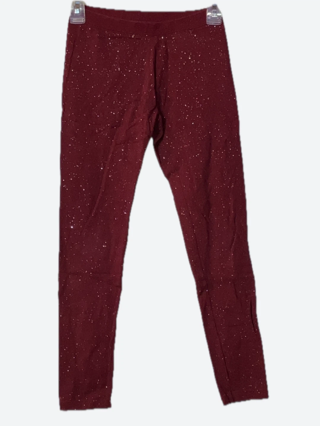 Girls Sparkle Leggings - Burgundy