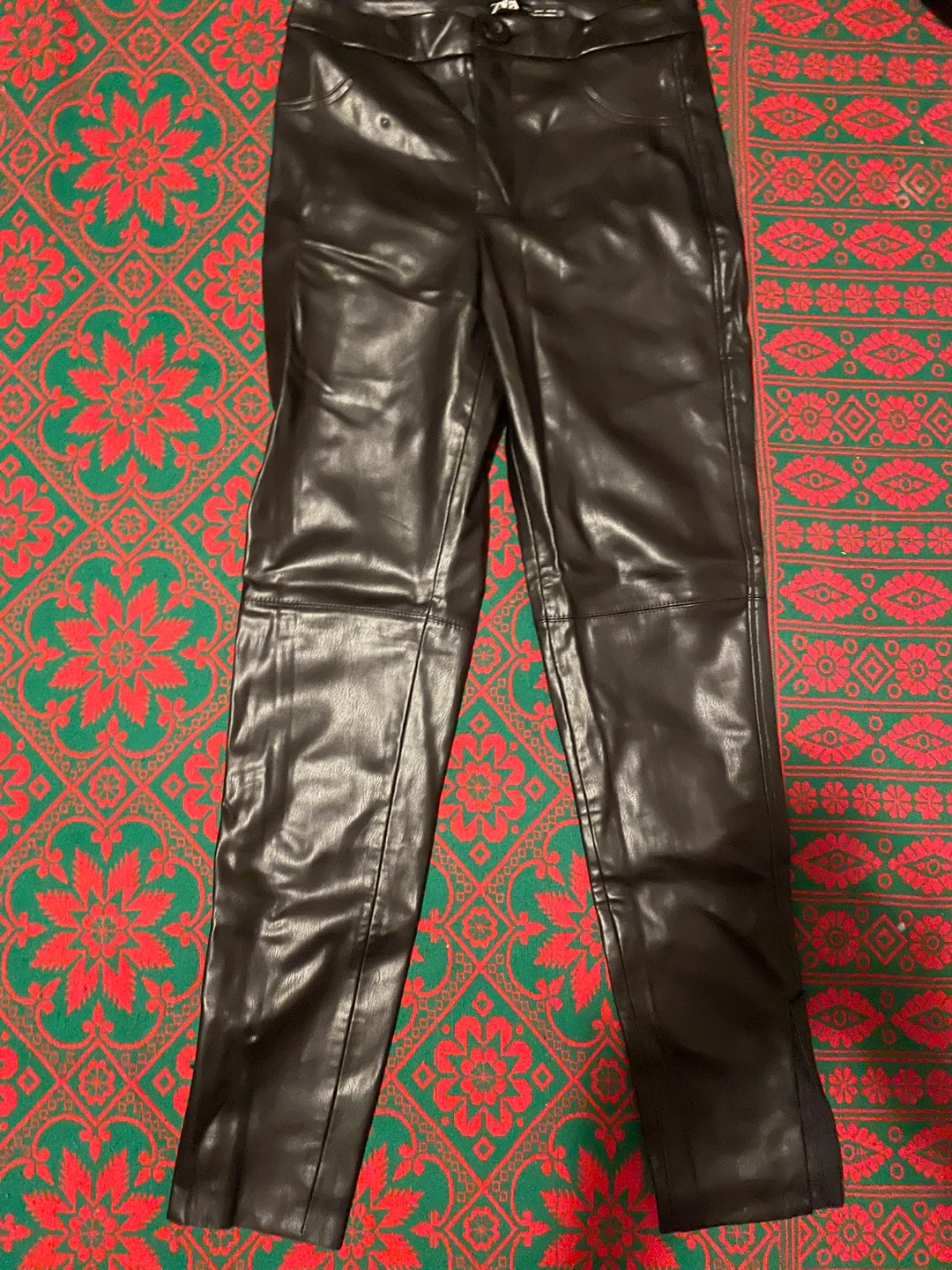 Black Faux Leather Pants