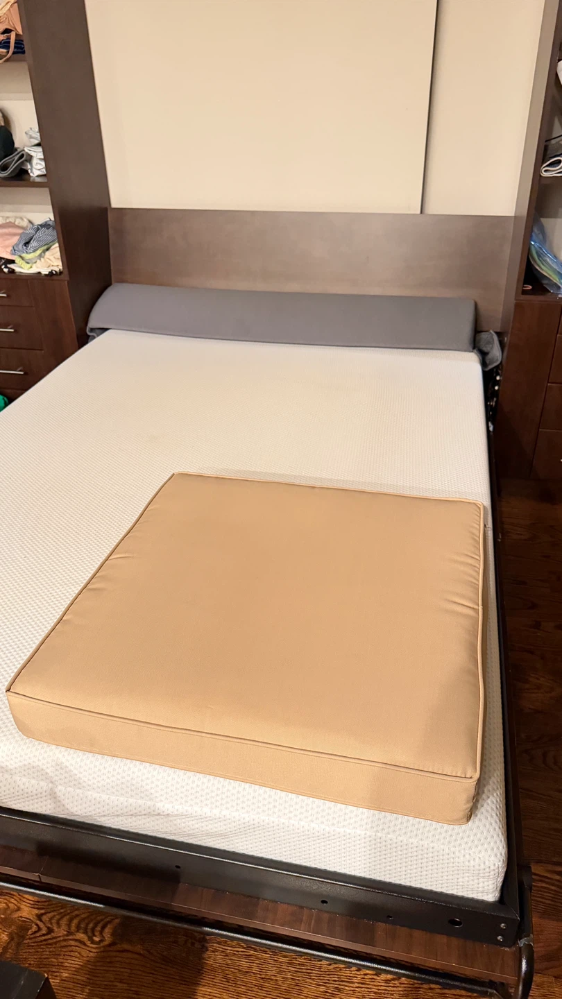 Light Tan Square Upholstered Cushion