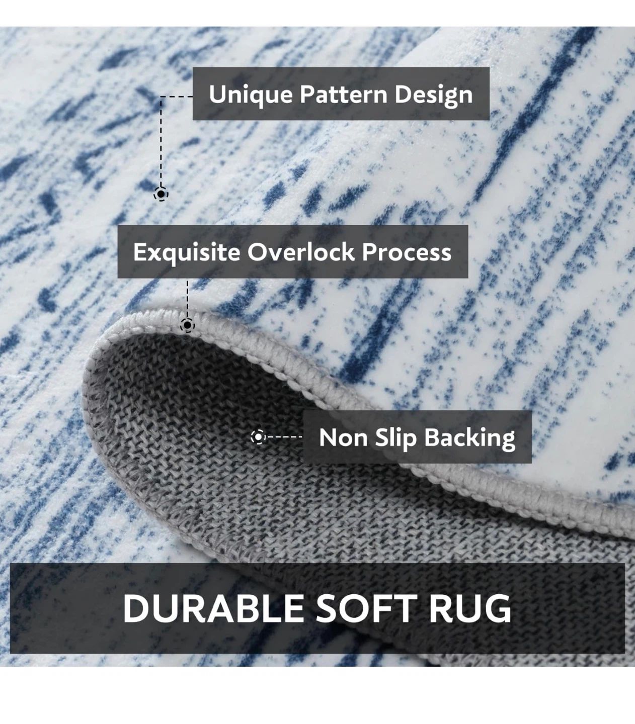 Blue and White Striped Area Rug - 5x7 FT 57 - photo 5