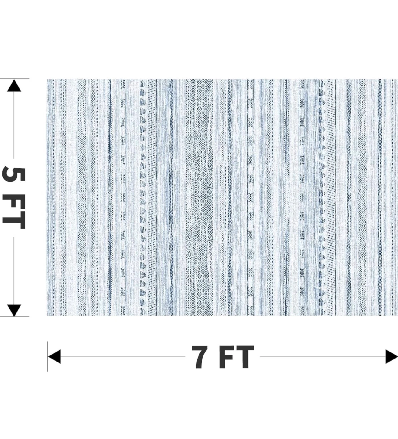 Blue and White Striped Area Rug - 5x7 FT 57 - photo 2