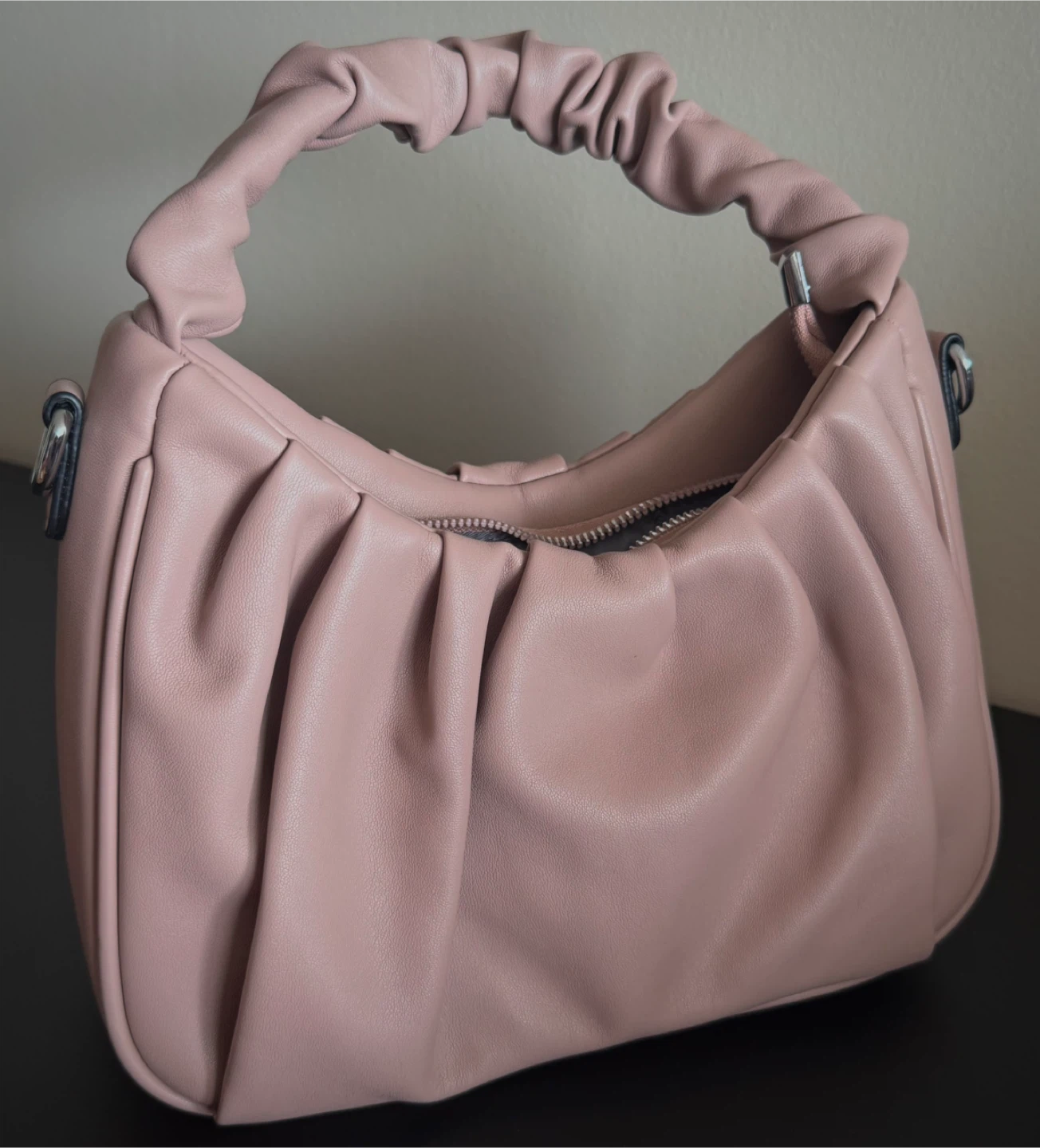 Pink Ruched Handbag