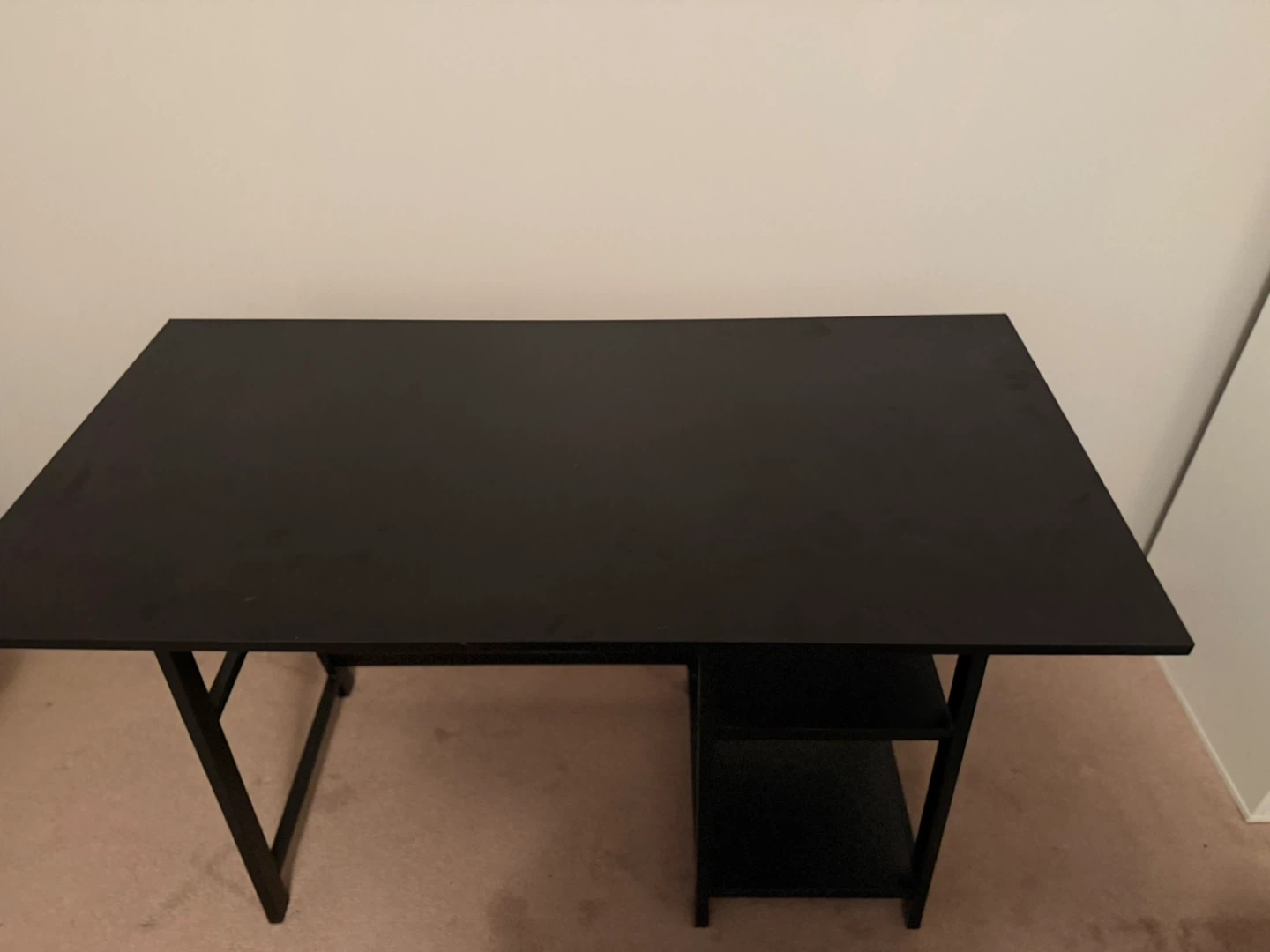 Black Writing Desk with Shelves