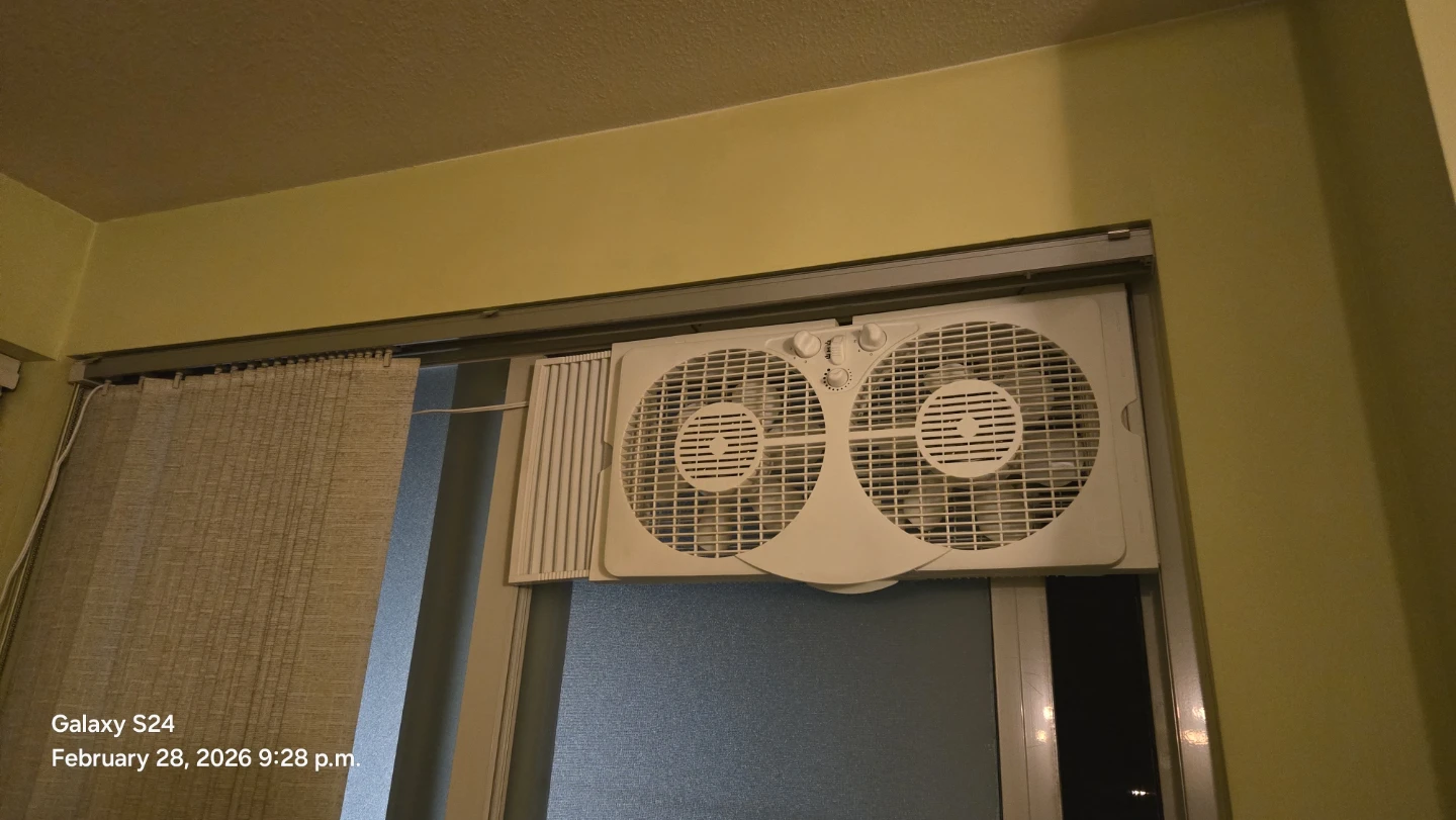 White Twin Window Fan