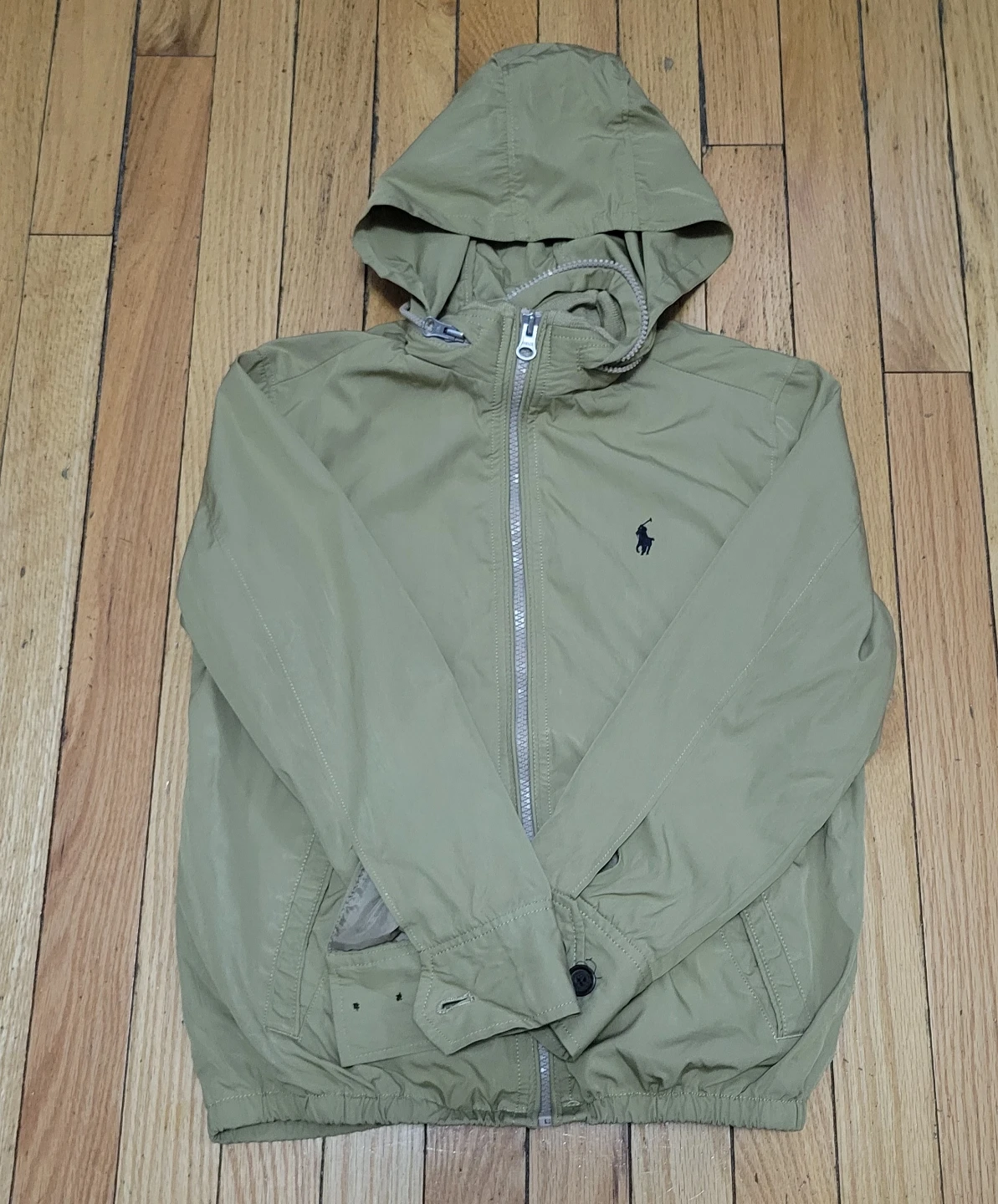 Polo Ralph Lauren Kids Khaki Zip-Up Hooded Jacket Size S (8) - photo 5