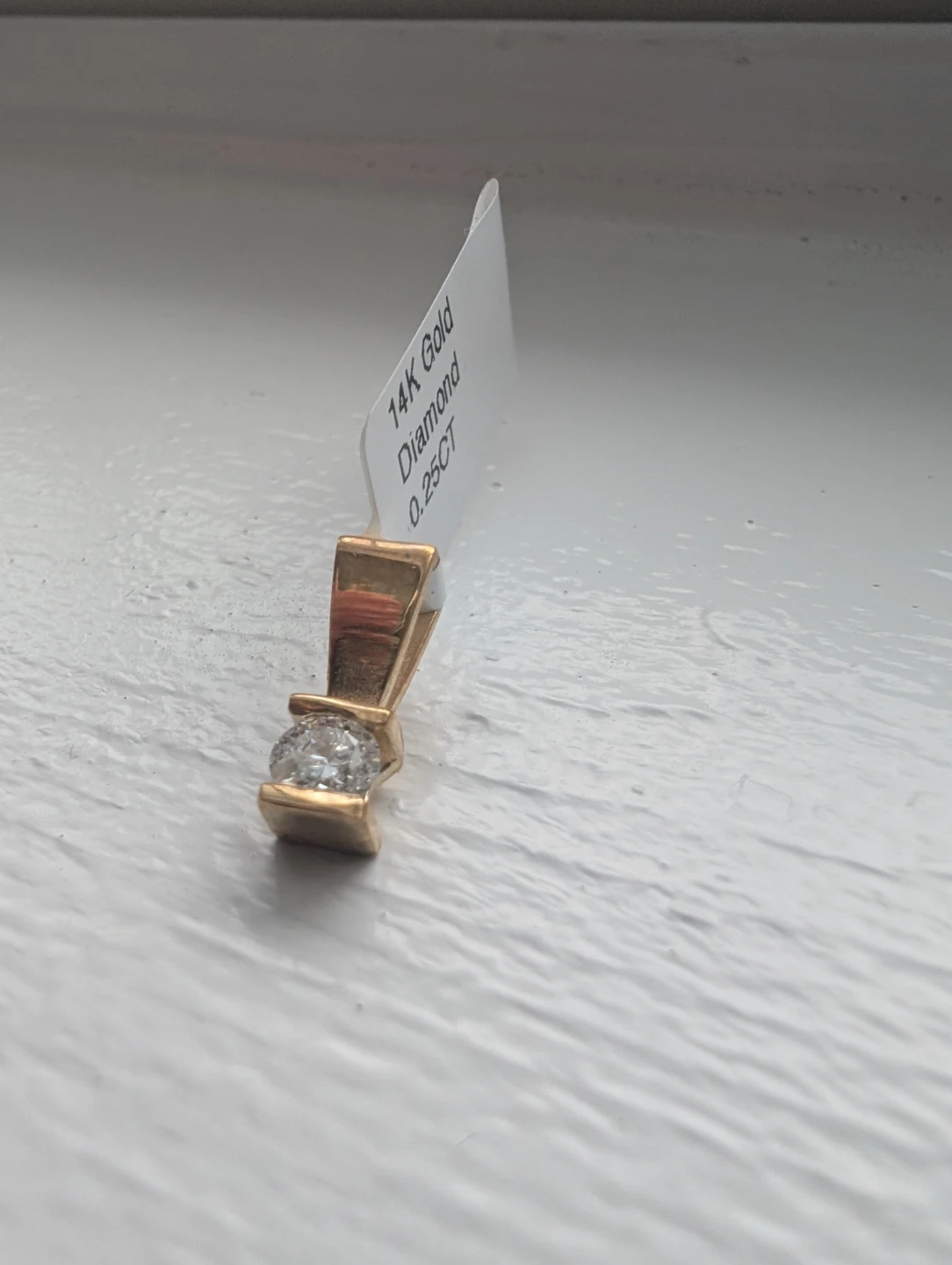Brand New 14K Yellow Gold Diamond Pendant For Sale - photo 3