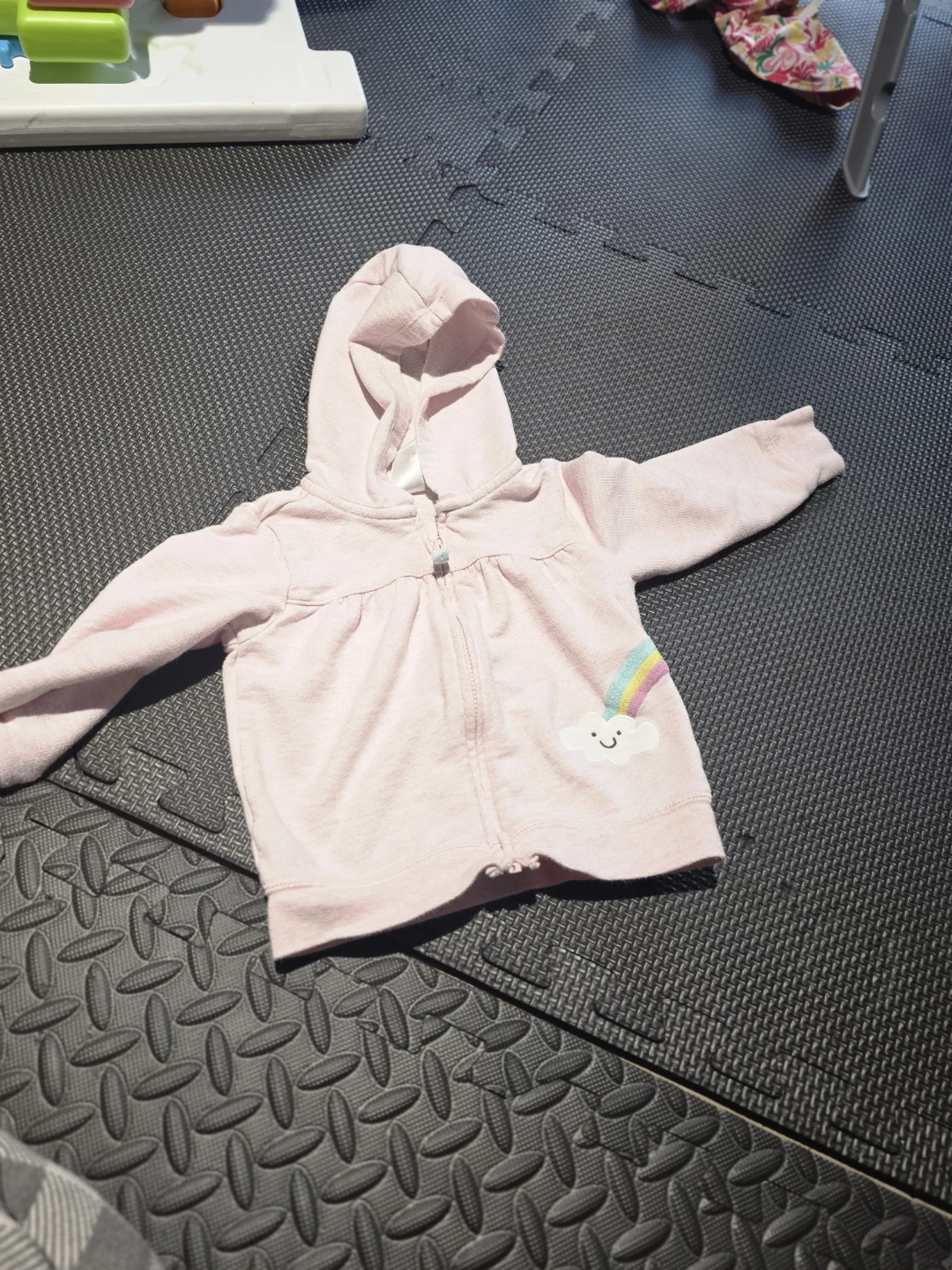 🏆Carter's Baby Girl Hoodie 18M Pink Rainbow Zip-Up
