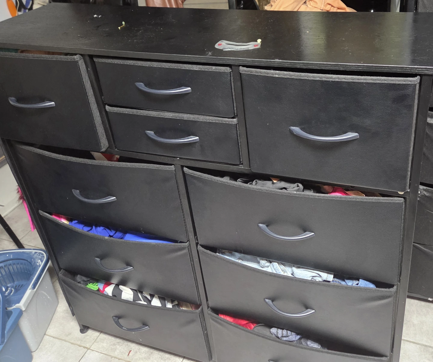 Black Fabric Drawer Dresser - photo 2