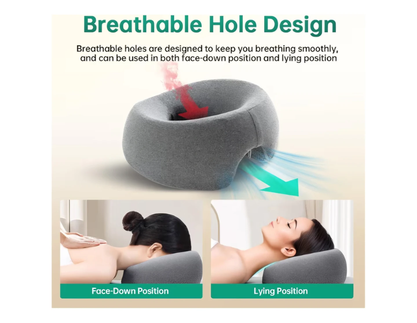 Massage Head Rest Pillow for Face Down & Lying Positions 🥕 - photo 2