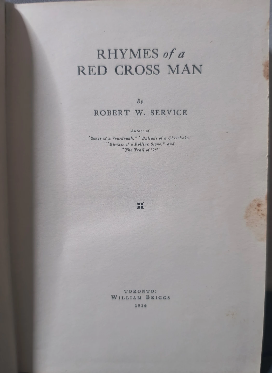 "Rhymes Of A Red Cross Man" 1st edition (1916) - photo 4