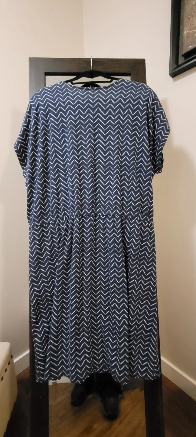Denver Hayes Women's Dress Size 2XL Blue Chevron Print 🏆 - photo 2