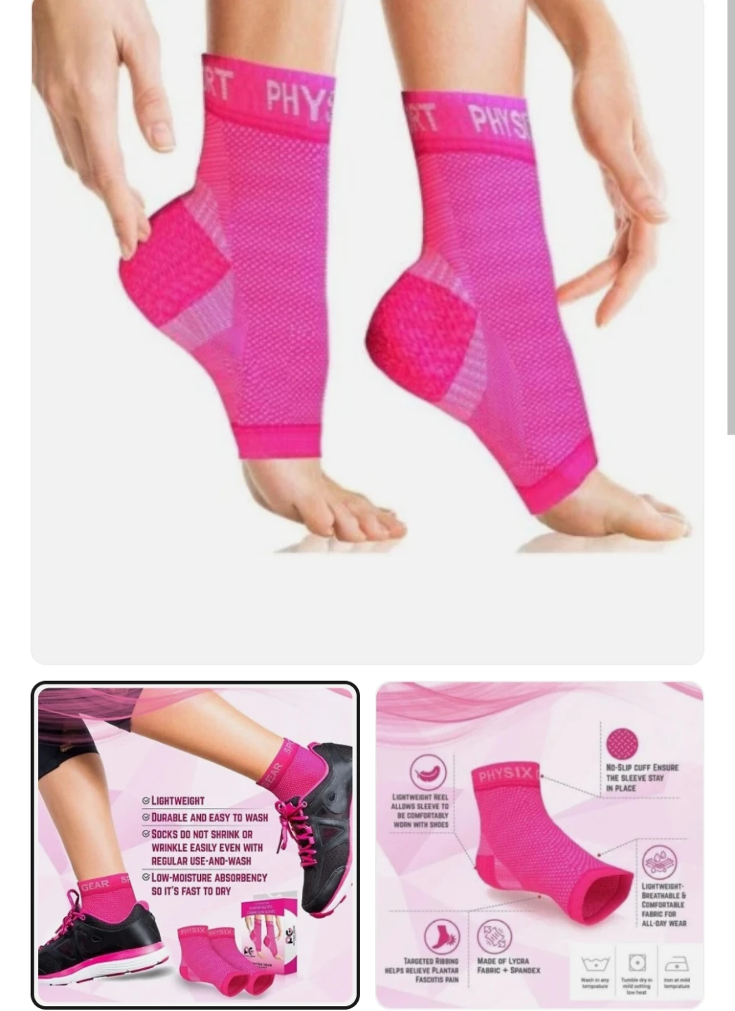 XXL-Physix Gear Plantar Fasciitis Compression Sleeves Socks Foot - photo 3