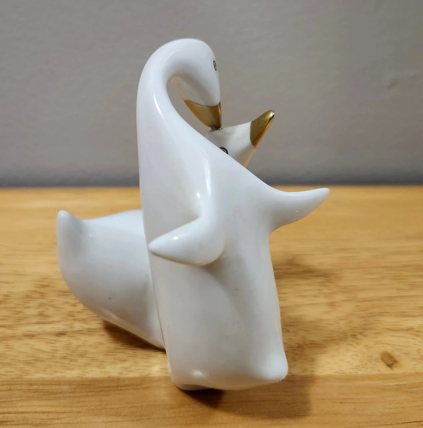 🏆Vintage Hollóháza Porcelain Figurine of Two Geese - photo 3