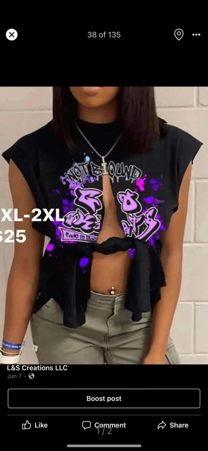 Women's Graphic Crop Top XL-2XL