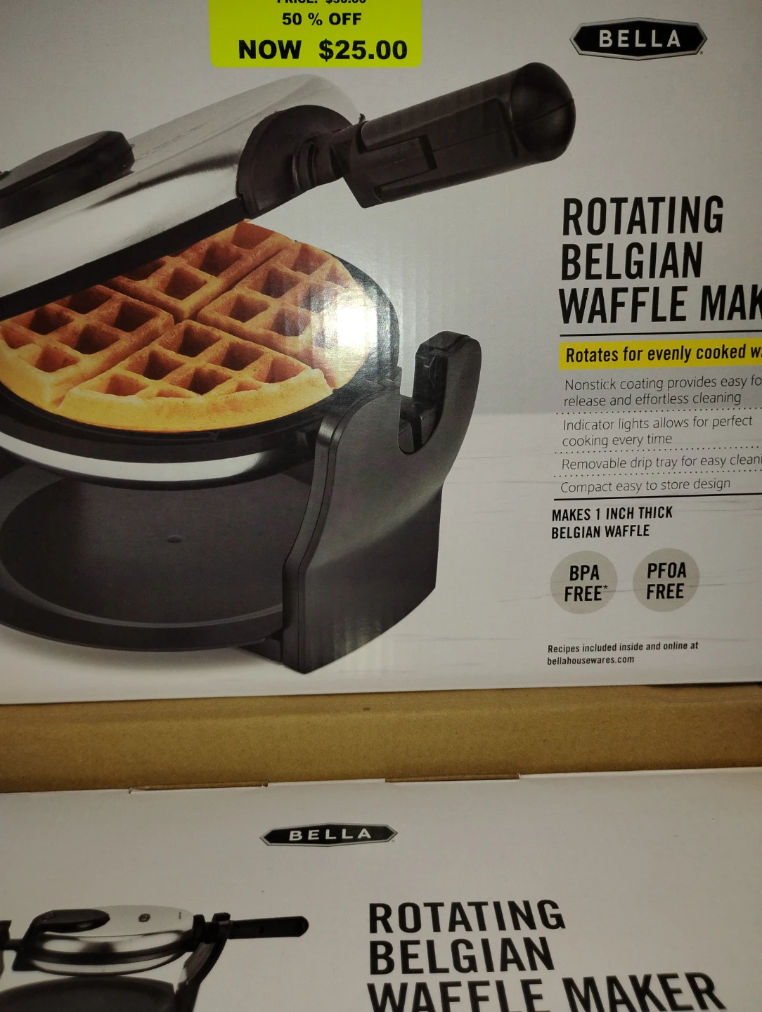 BELLA Rotating Belgian Waffle Maker