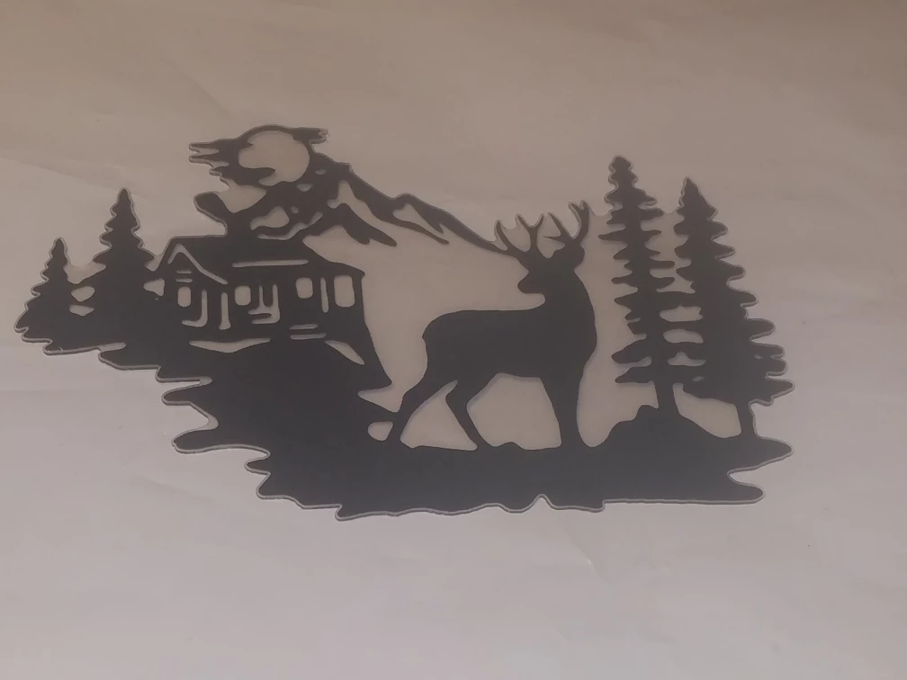 plastic Deer Cabin Wall Art