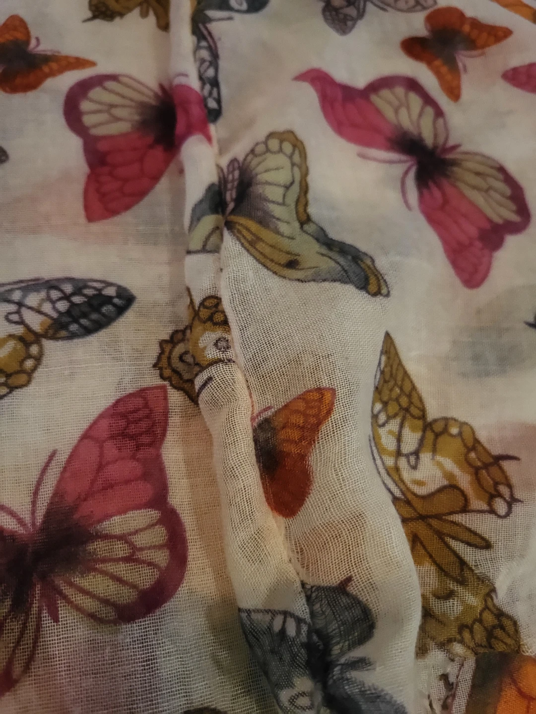 Butterfly Print Infinity Scarf - Lightweight, woven - photo 5