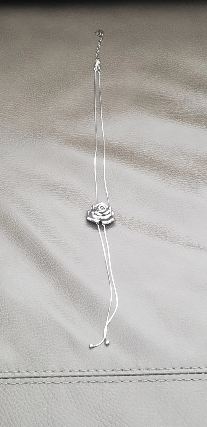 Silver Rose Pendant Necklace