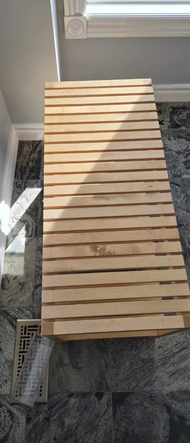 Wooden Slatted Shelf Unit / Bench - photo 4