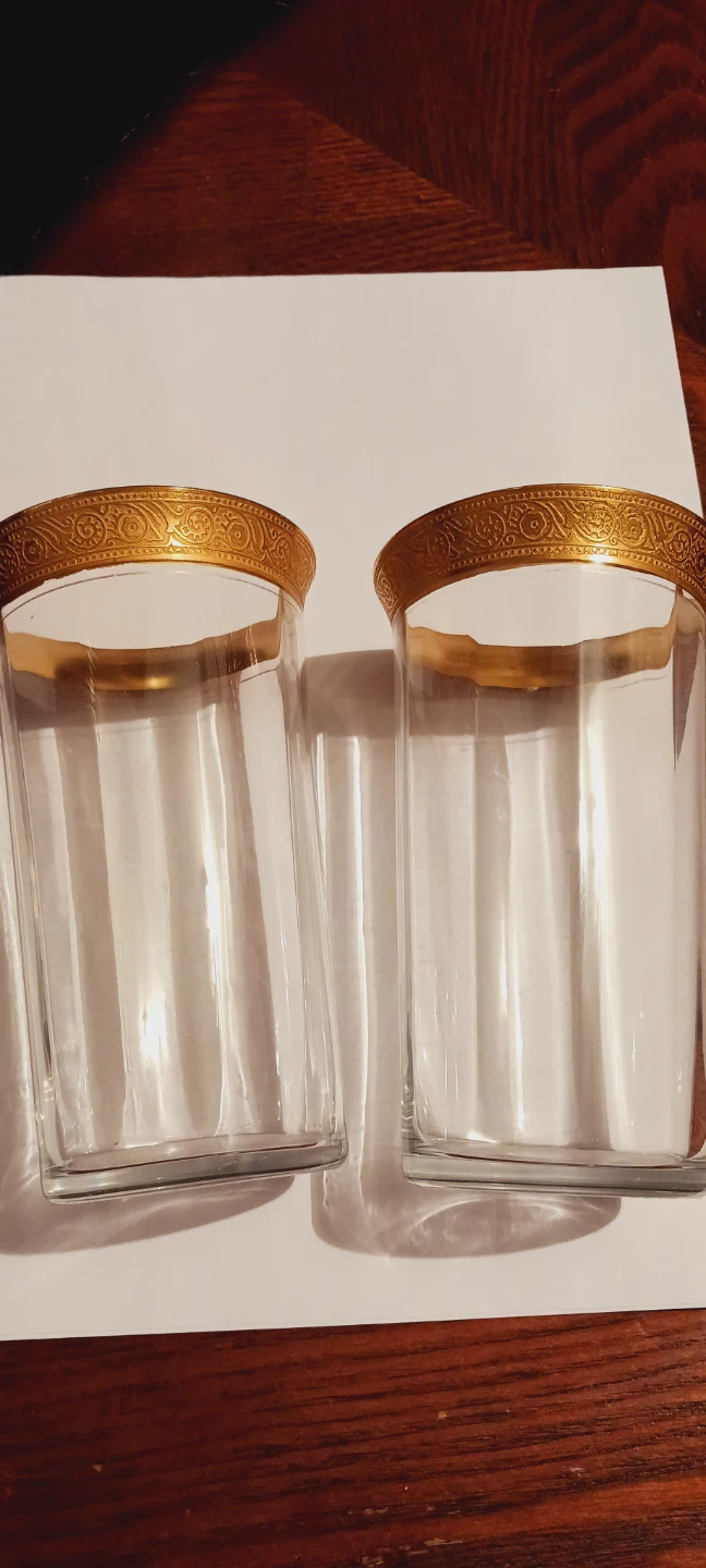 Set of 2 Vintage 22K Gold Rimmed Tumblers. $5 Each - photo 3