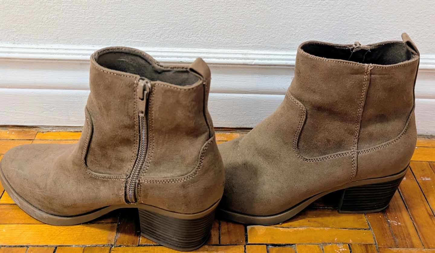 Brown Faux Suede Ankle Boots