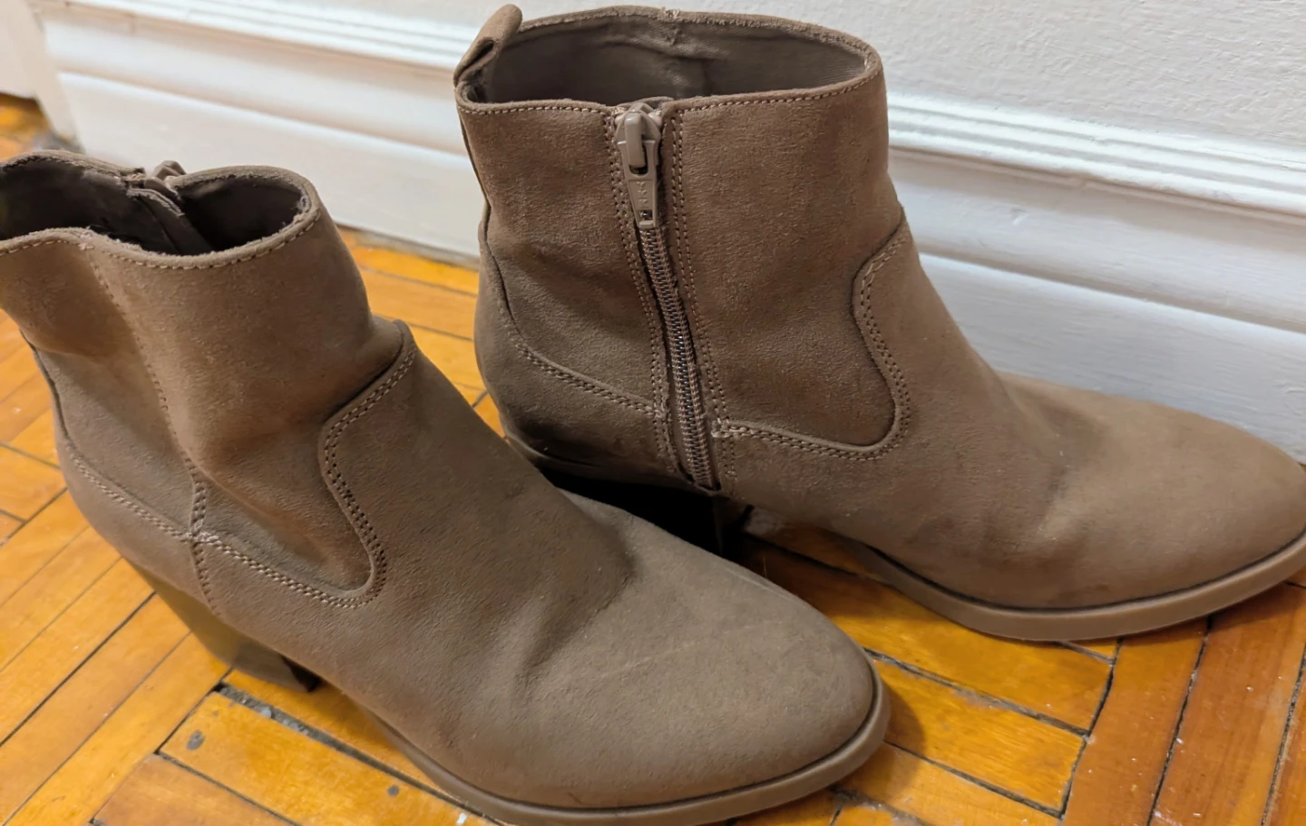 Brown Faux Suede Ankle Boots - photo 3