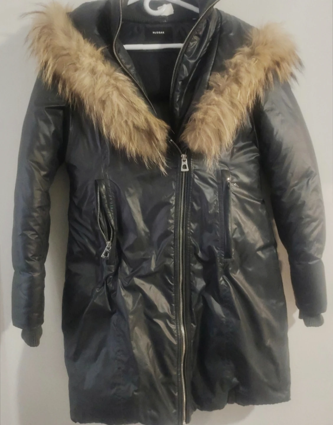 RUDSAK Black Puffer Coat with Fur Trim 🧡