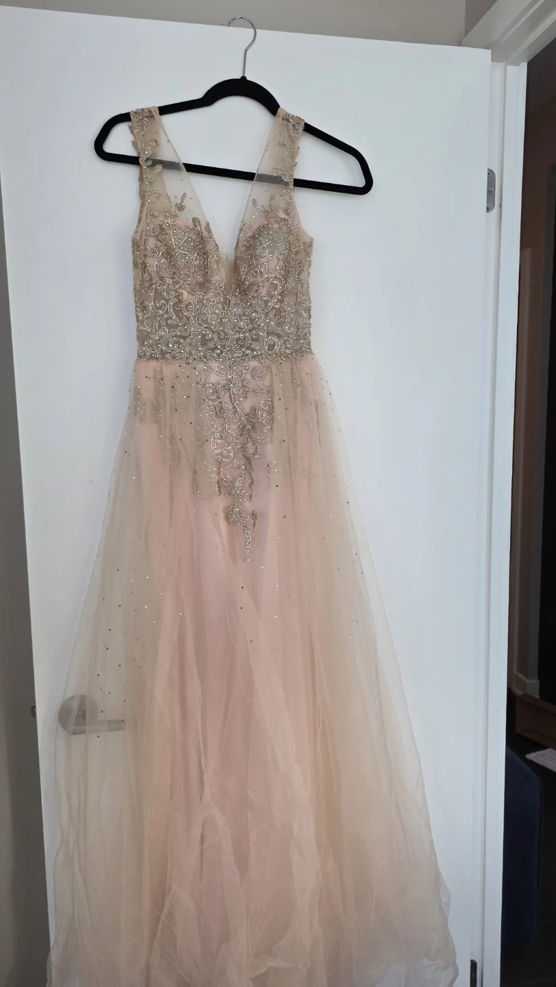 Pink Beaded Tulle Gown from the Bay (size 4) - photo 5