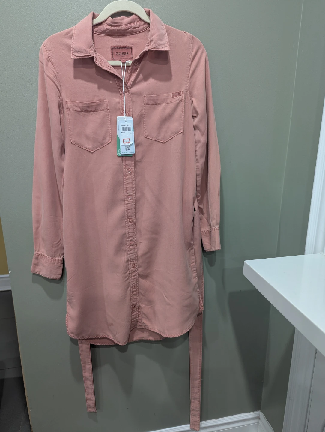 Guess Pink Shirt Dress XS