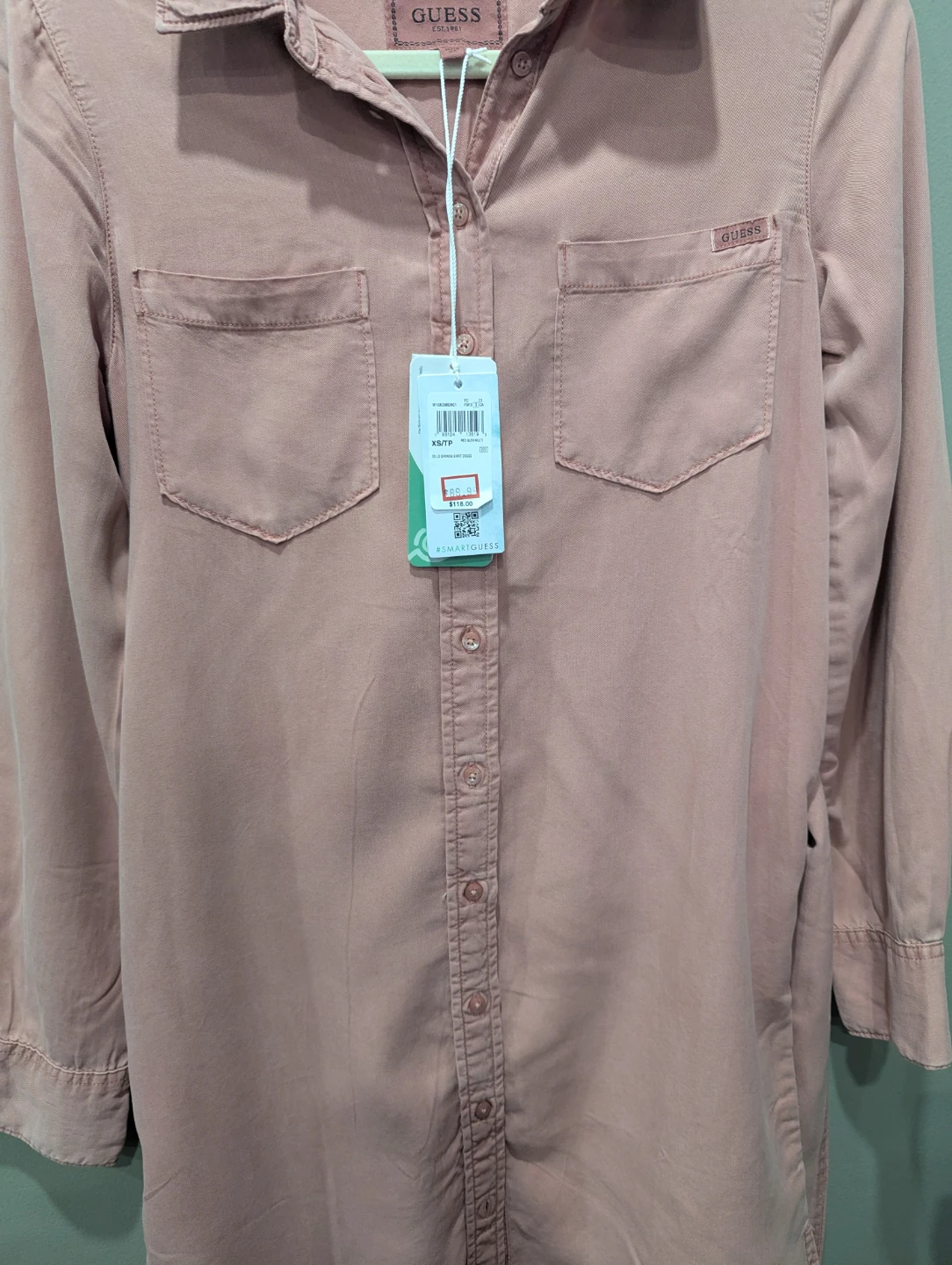 Guess Pink Shirt Dress XS - photo 4