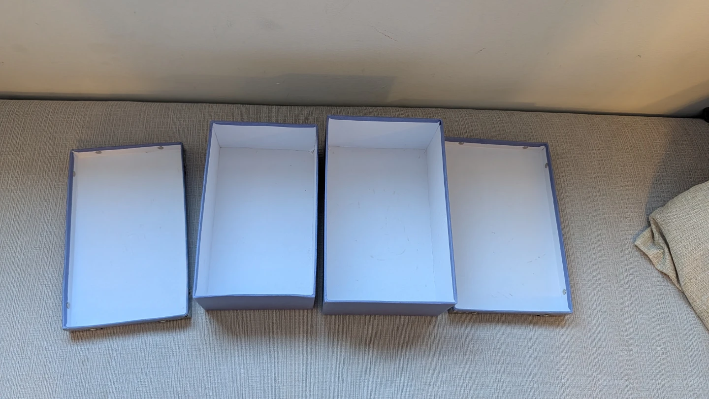 Set of 2 Light Purple Storage Boxes with Metal Corner Accents - photo 4
