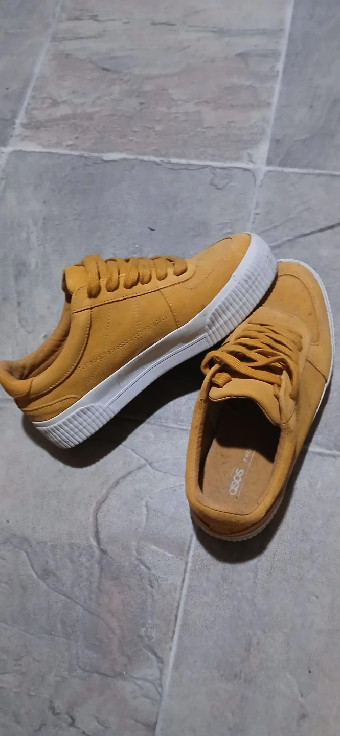 ASOS Mustard Suede Low-Top Sneakers- Size 6 - photo 3