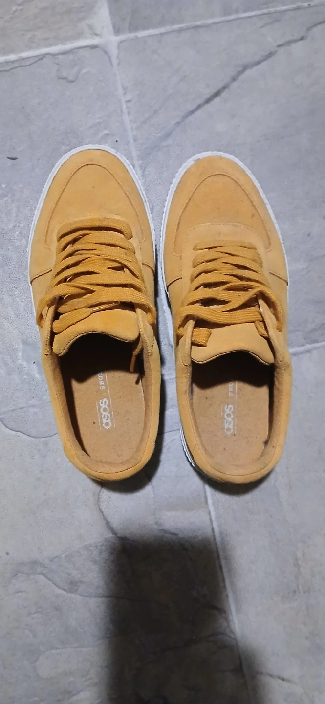 ASOS Mustard Suede Low-Top Sneakers- Size 6 - photo 2