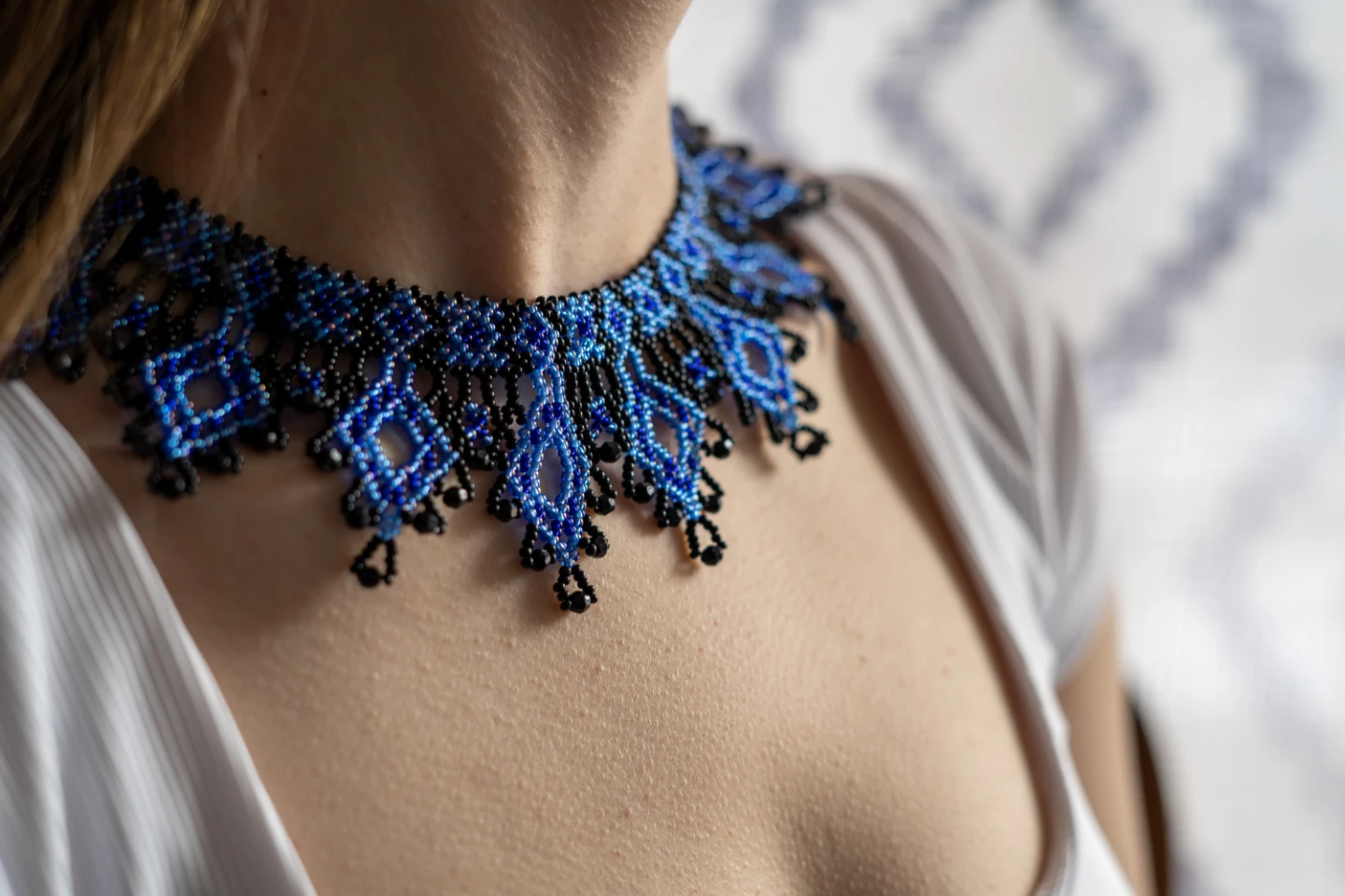 Handmade Beaded Statement Necklace - photo 2
