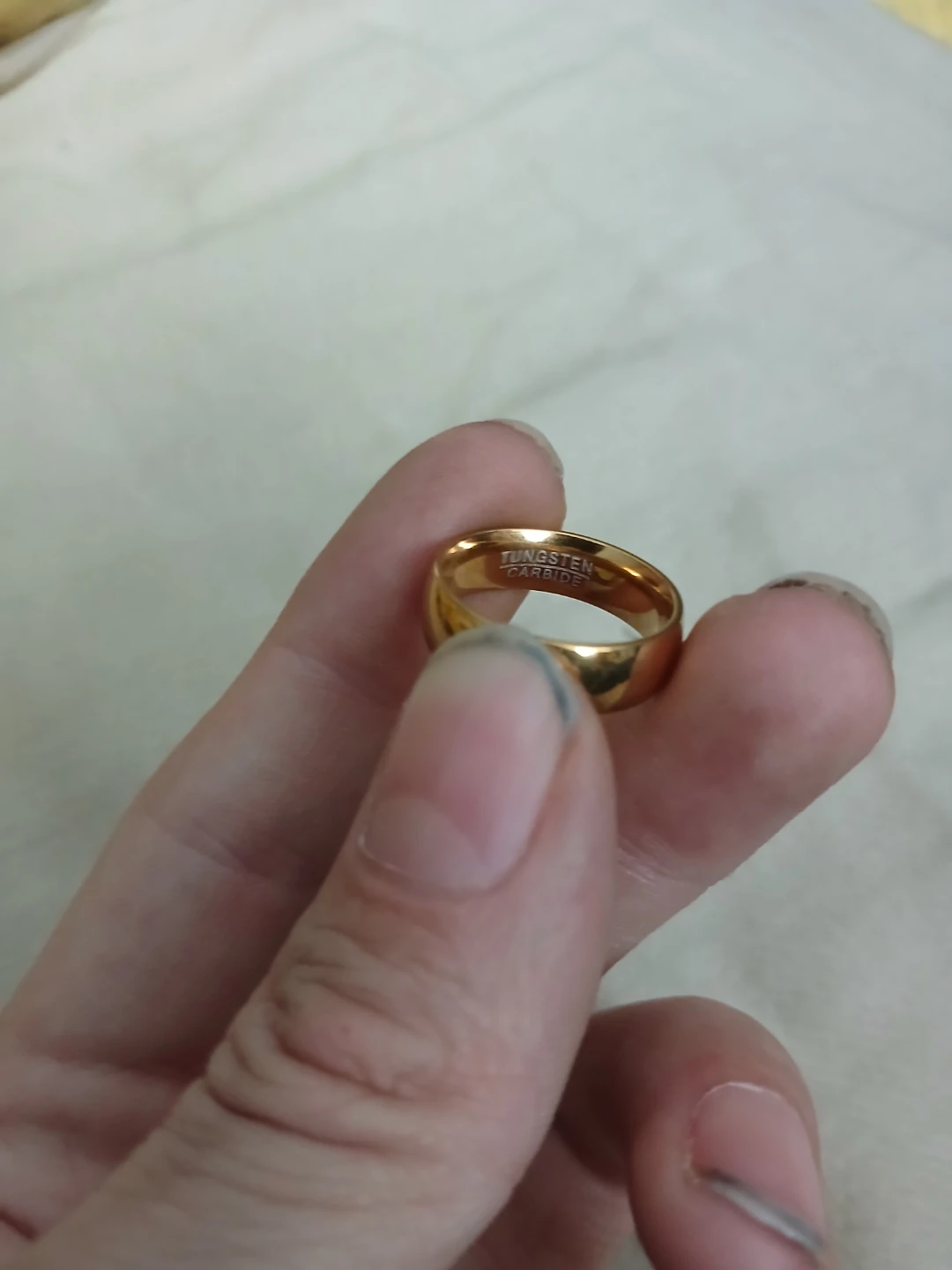 18K Gold Plated Tungsten Carbide 6mm Wide Ring - photo 3