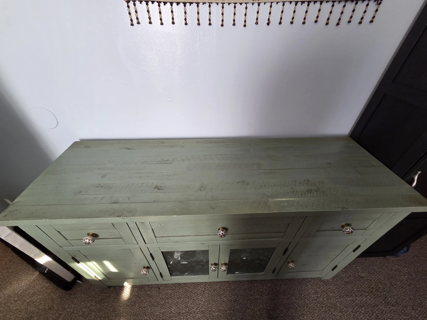 Rustic Sage Green Wood Dresser or Cabinet - photo 2