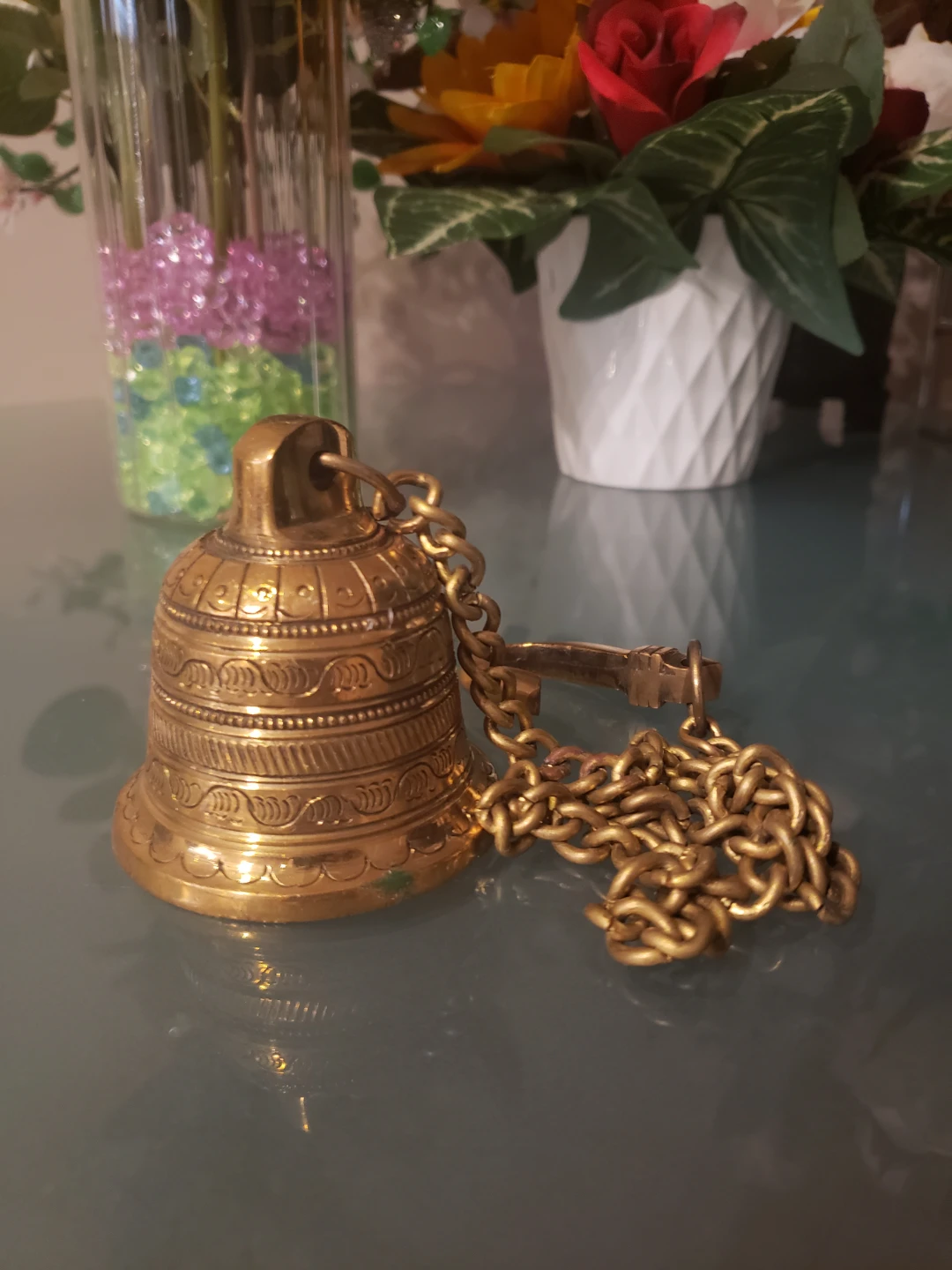 Brass Bell with Key Chain