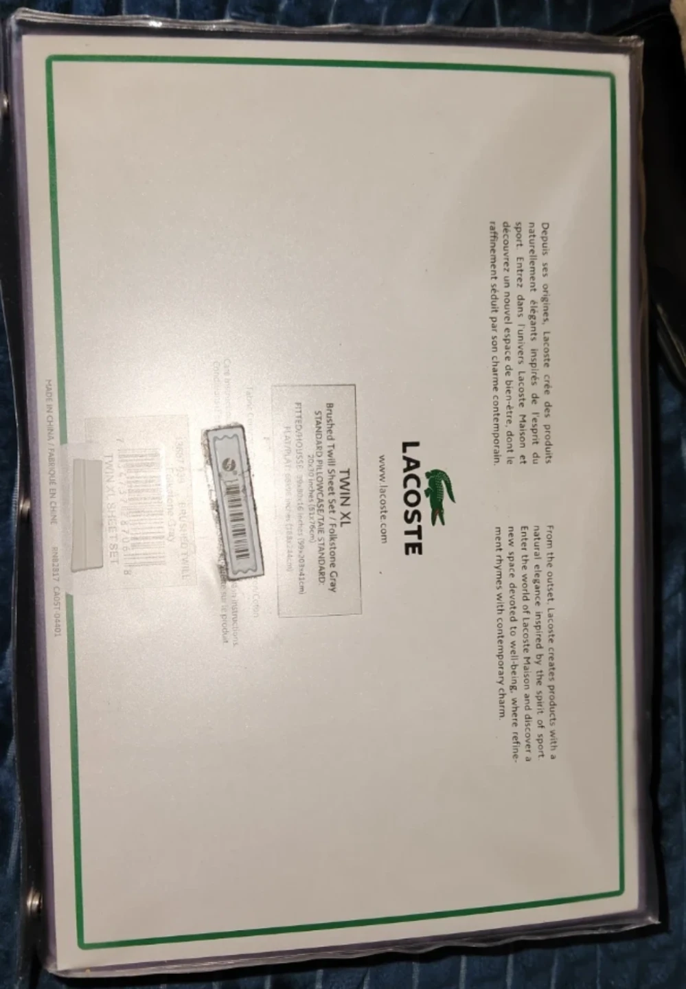 NWT LACOSTE bedsheets smoke &pet free home - photo 2