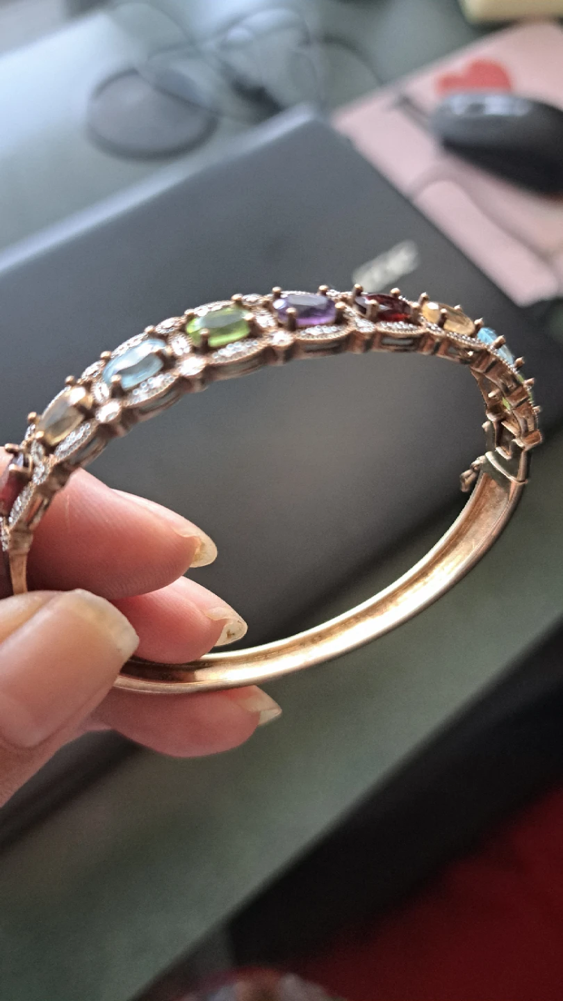 Multi-Gemstone & Diamond Bangle Bracelet