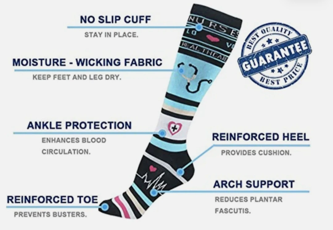 3XL-Nurse Love Compression Socks dor women or men, medical - photo 4