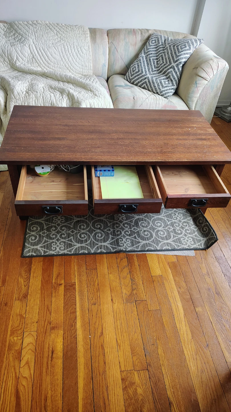 Wooden Coffee Table with Drawers - photo 3