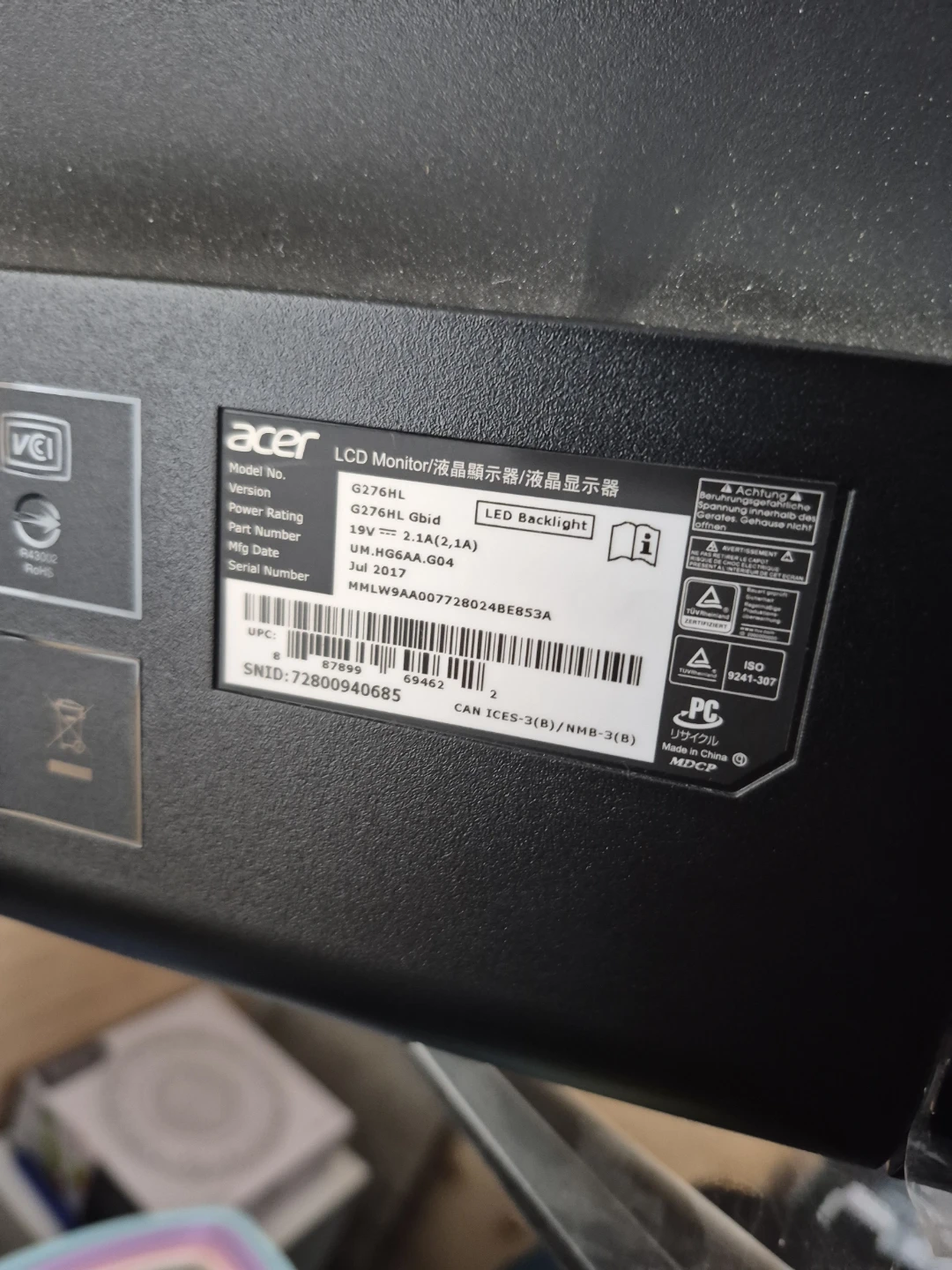 Acer G276HL 27-inch LED Monitor - photo 4