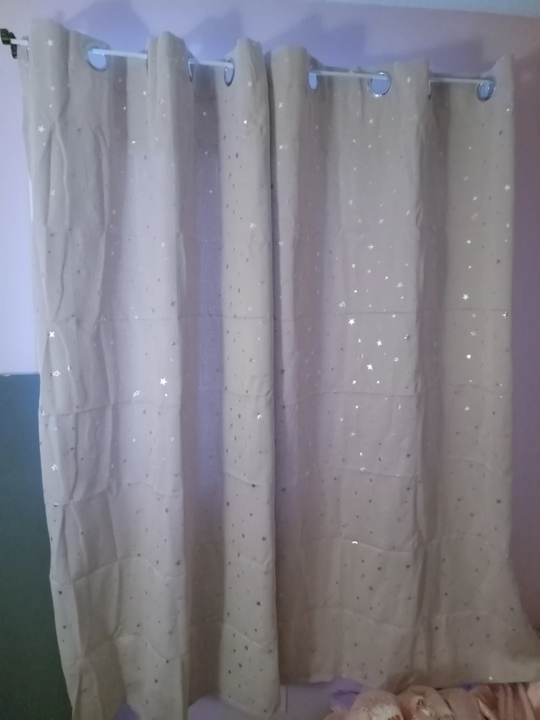 Pink Star Print Curtains - photo 3