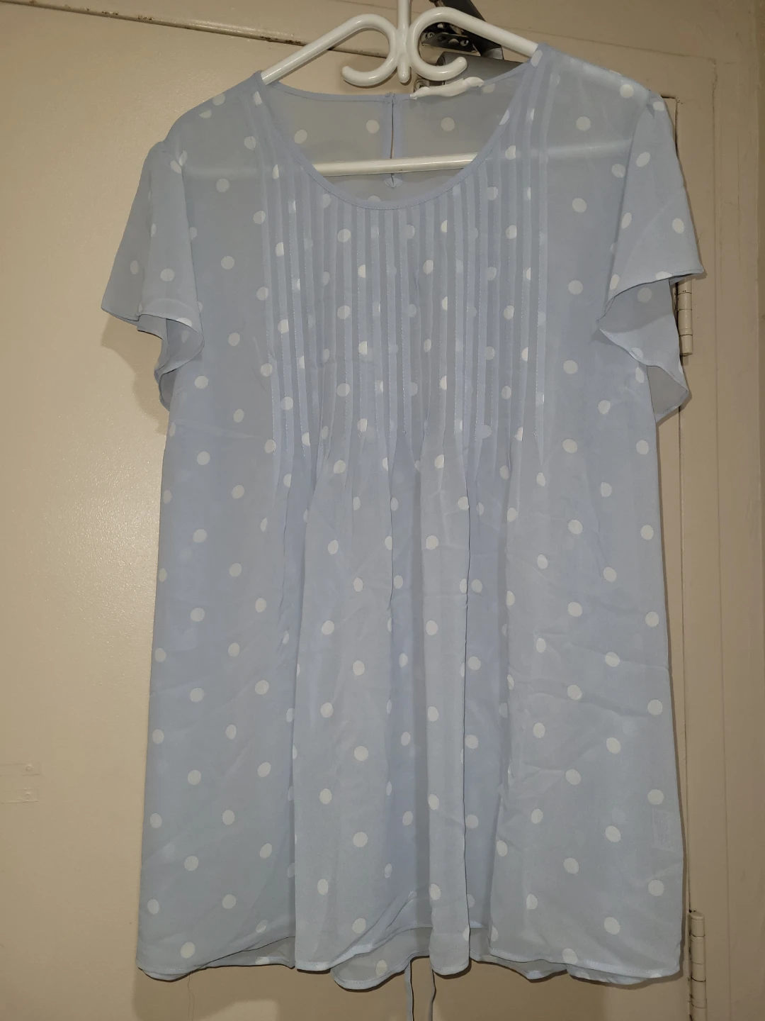 Light Blue Polka Dot Blouse - 1X - photo 2