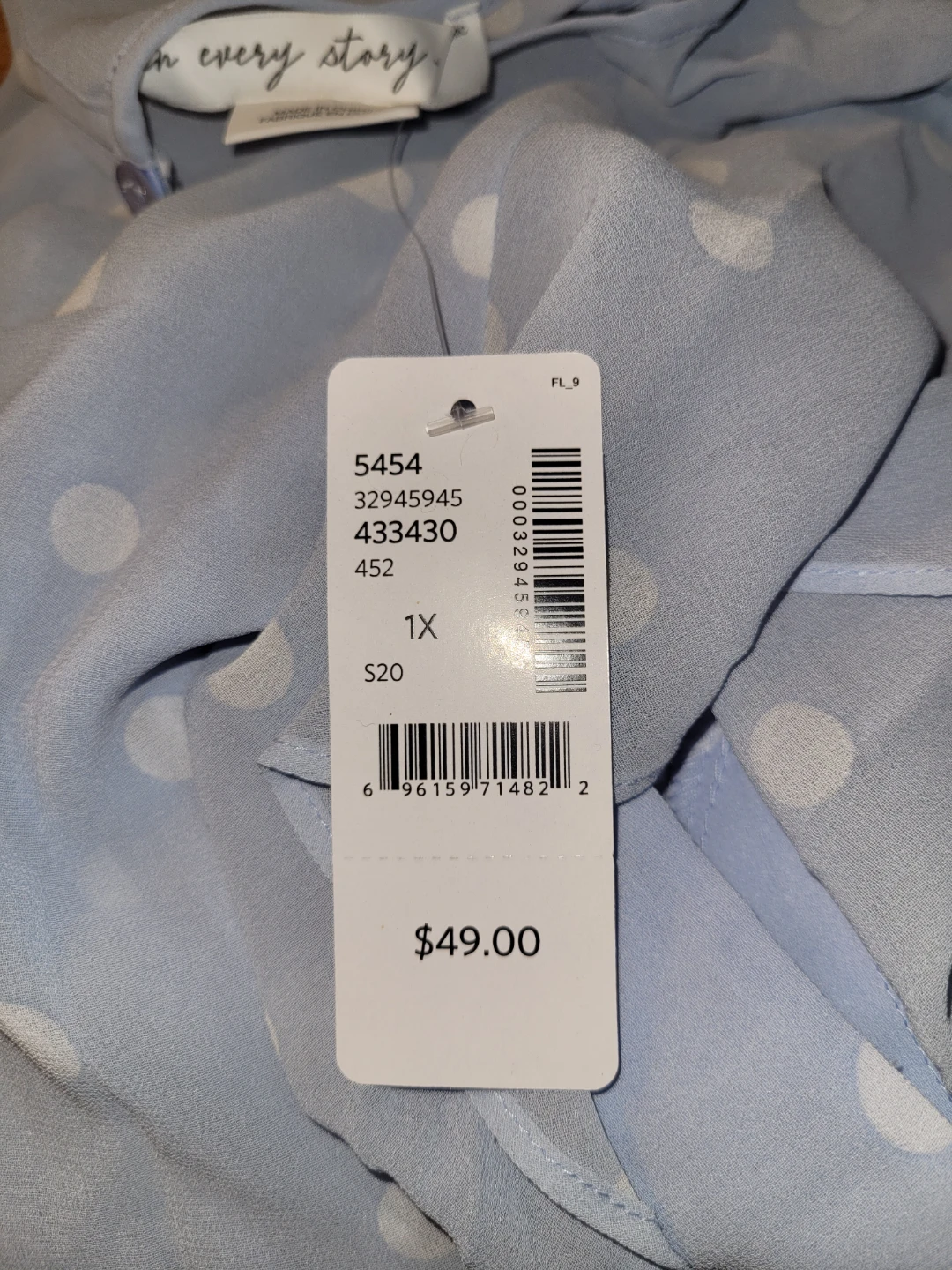 Light Blue Polka Dot Blouse - 1X - photo 3