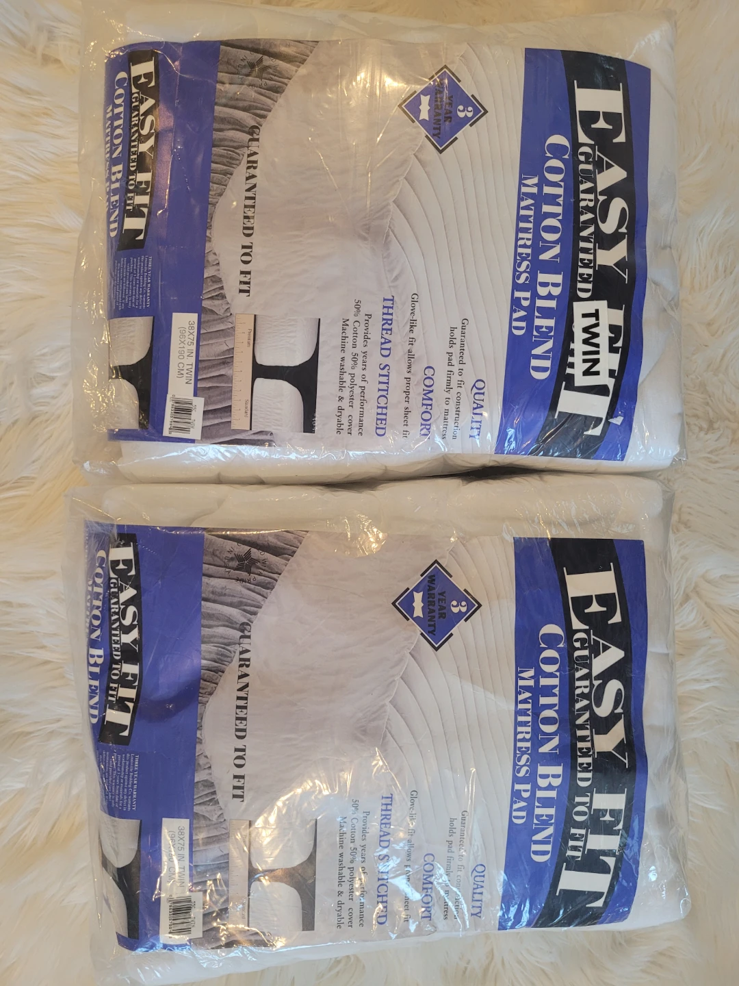 Easy Felt Cotton Blend Twin Mattress Pad (2 Pack)
