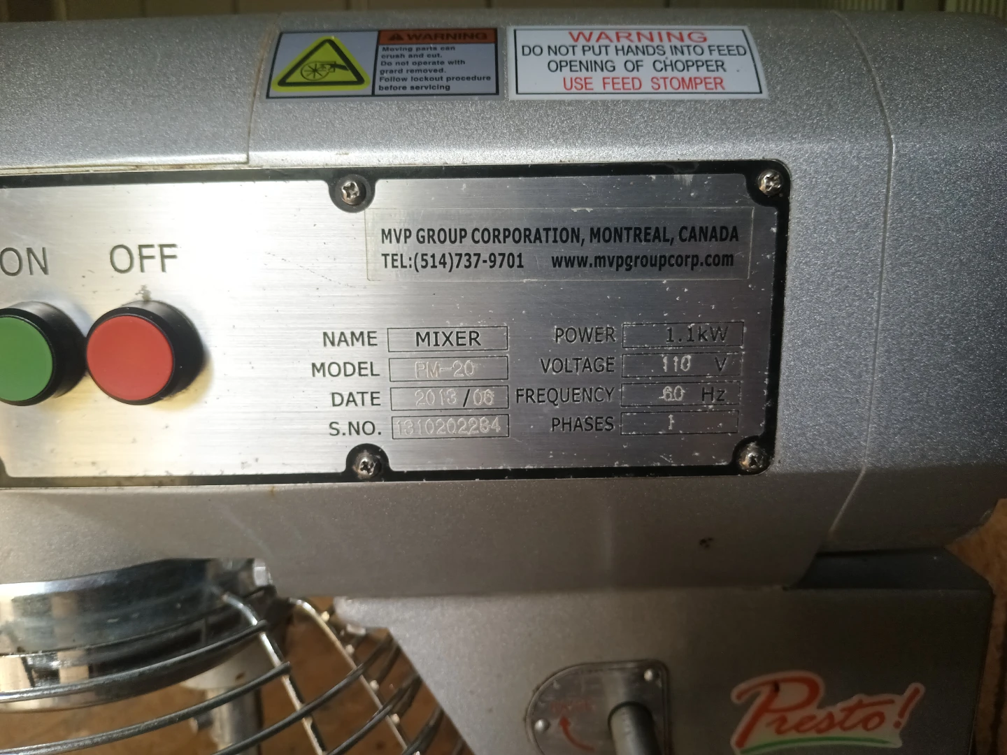 Presto PM-20 Commercial Mixer - photo 4
