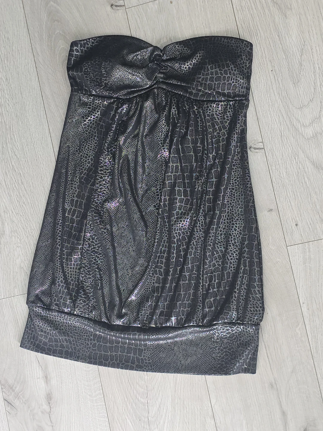 Y2K Snakeskin Strapless Mini Dress