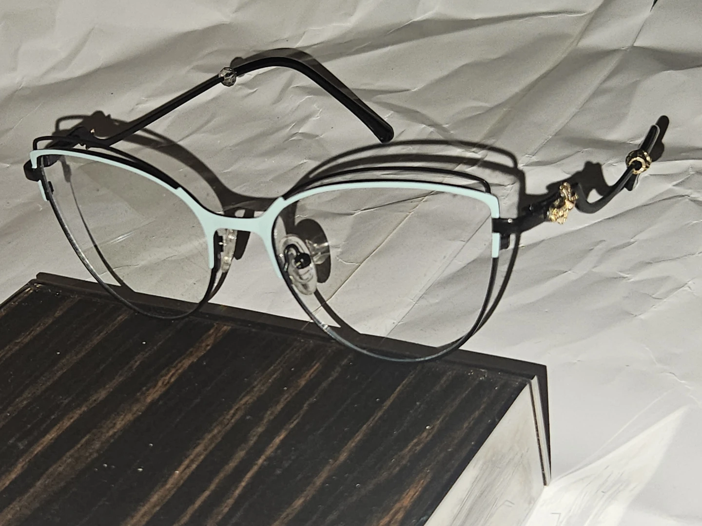 Cat-Eye Eyeglasses with Cross Embellishments - photo 4